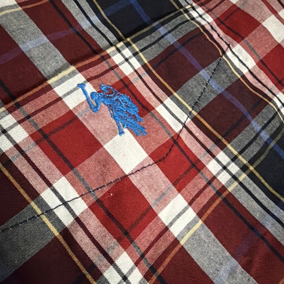 US Polo Assn NWT Men's 5XLT Plaid Long Sleeve Button Up Shirt - Picture 8 of 10
